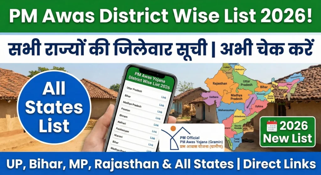 PM Awas Yojana District Wise List 2026