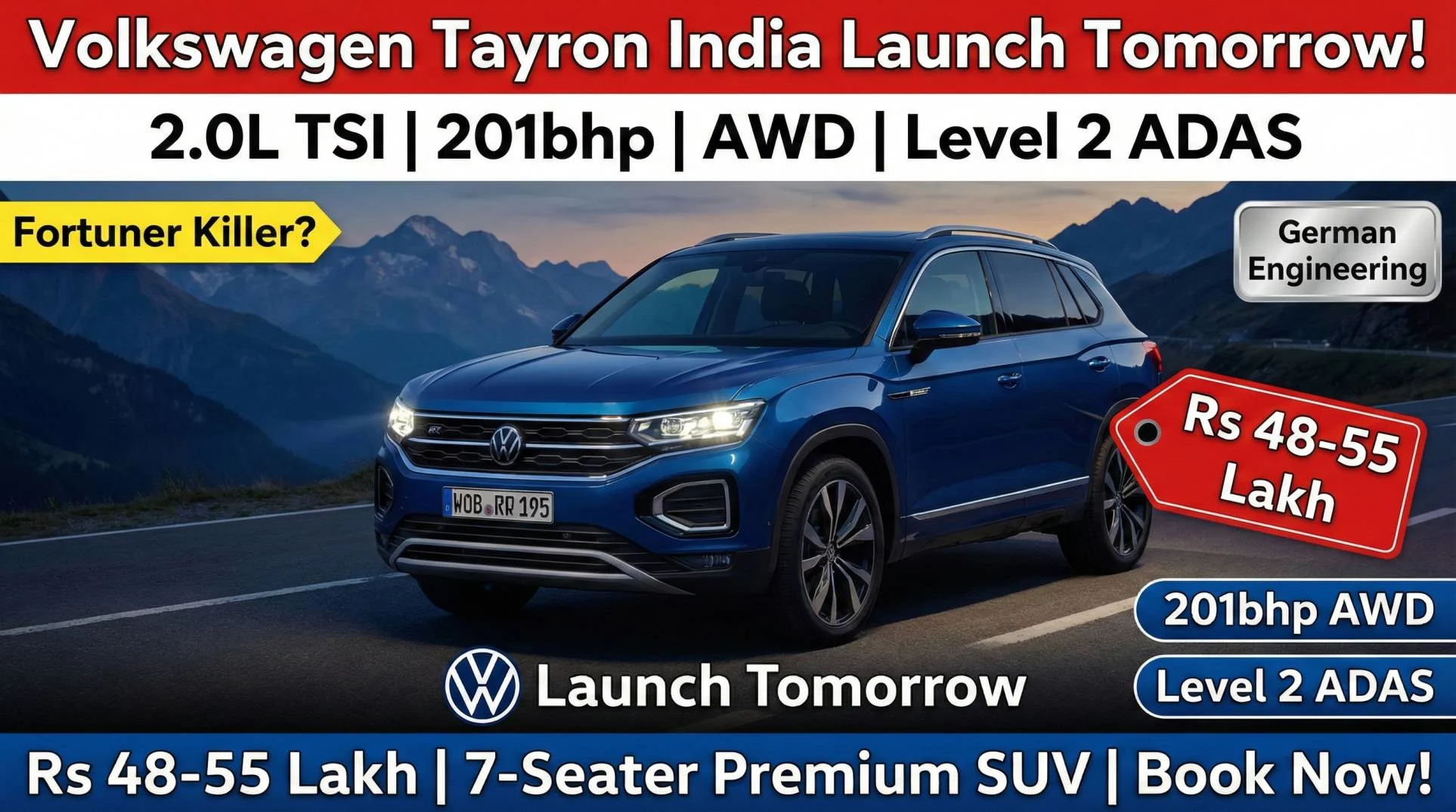 Volkswagen Tayron India Launch 2026