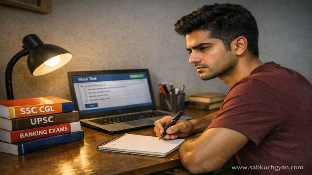 Student preparing sarkari naurki